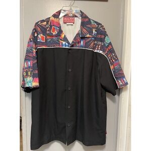 Vintage Third Rail Bowling Shirt Short Sleeve Men's L Retro Lucky Shirt Black